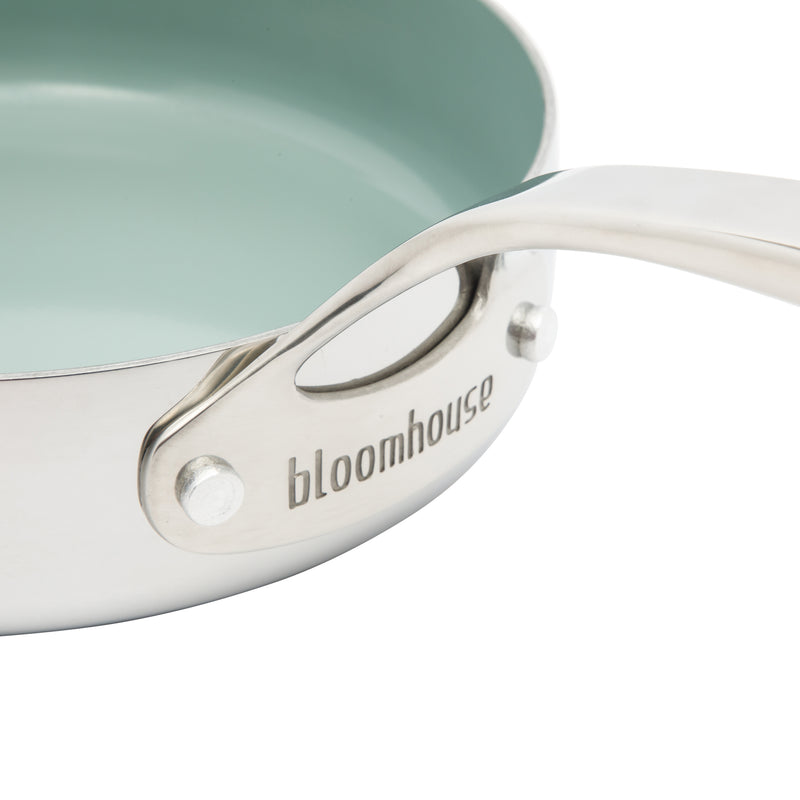 Bloomhouse 8pc Triply Stainless Steel Cookware Set - Grey Ceramic Interior- Gift Box w/ Remailer