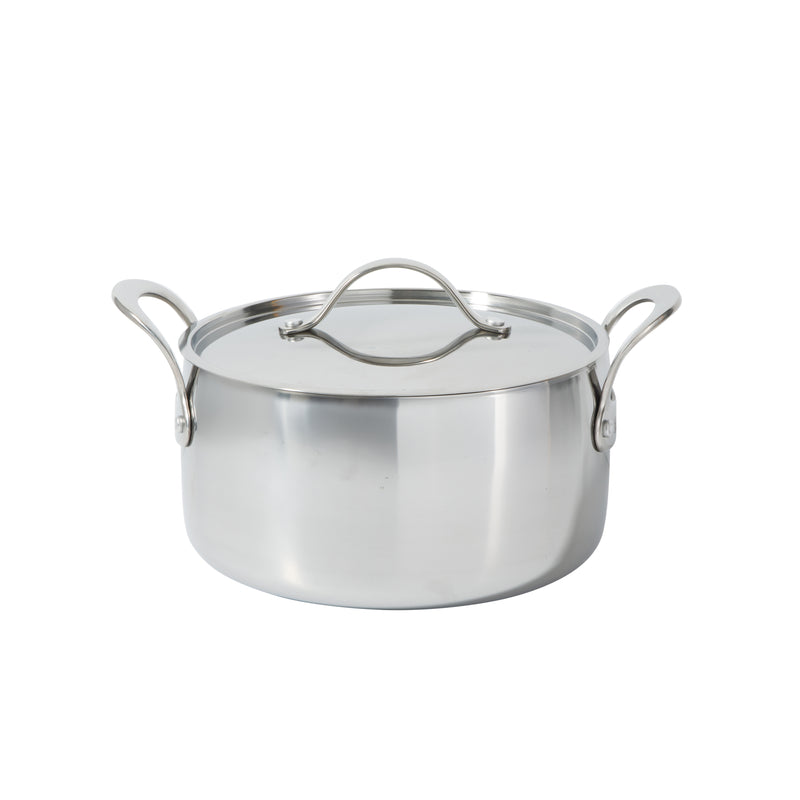 Bloomhouse 8pc Triply Stainless Steel Cookware Set - Grey Ceramic Interior- Gift Box w/ Remailer