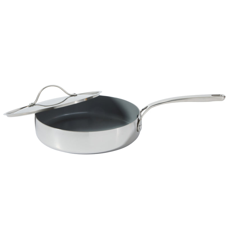 Bloomhouse 8pc Triply Stainless Steel Cookware Set - Grey Ceramic Interior- Gift Box w/ Remailer