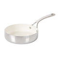 Bloomhouse 8" Triply Stainless Steel Frying Pan - White Ceramic Interior - Gift Box w/ Remailer