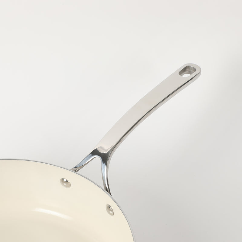 Bloomhouse 6qt Triply Stainless Steel Sauté w/ lid & Helper Handle - White Ceramic Interior - Gift Box w/ Remailer