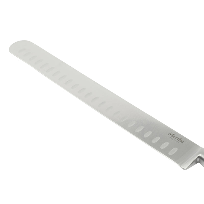 Martha Stewart Carverton 10" Stainless Steel Hollow Edge Slicer - Black - Traditional Shape - ABS Forged Handle - Gift Box w/ Remailer