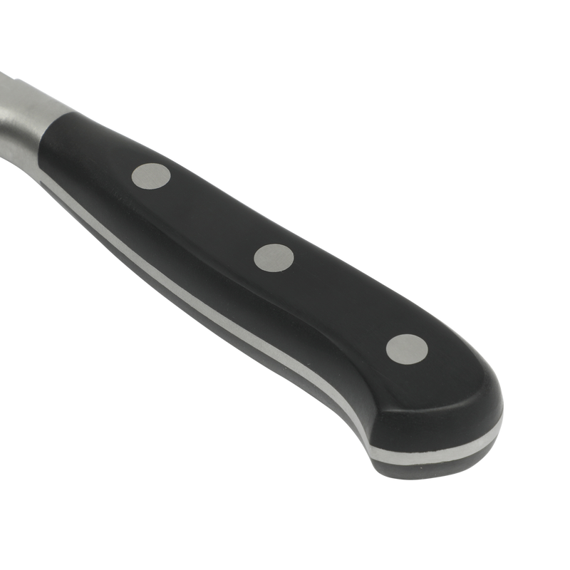 Martha Stewart Carverton 6" Stainless Steel Nakiri Knife - Black - Traditional Shape - ABS Forged Handle - Gift Box w/ Remailer