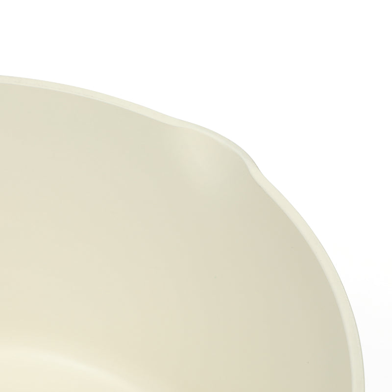 Martha Stewart Heathland 4.4qt Aluminum Dutch Oven w/ Lid - Linen - Taper Shape - Off White Ceramic Interior - Induction - Silicone Handle - T-Box
