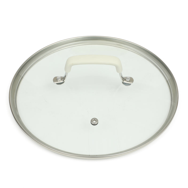 Martha Stewart Heathland 4.4qt Aluminum Dutch Oven w/ Lid - Linen - Taper Shape - Off White Ceramic Interior - Induction - Silicone Handle - T-Box