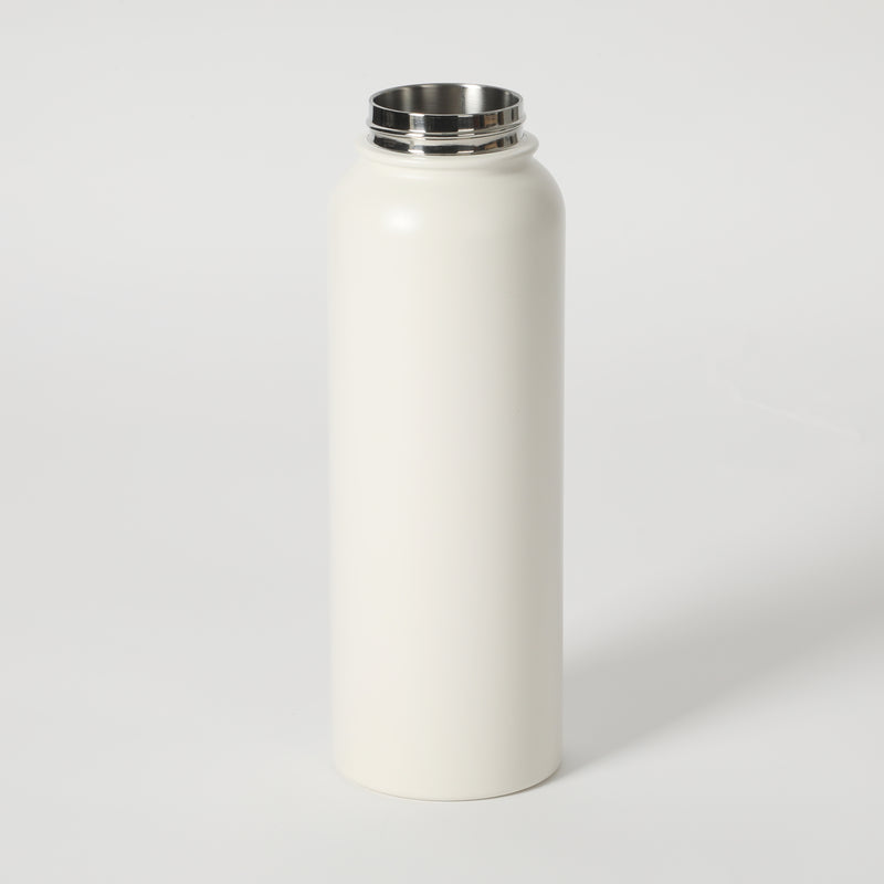 Gibson Home Marina 38oz Stainless Steel Thermal Bottle w/ Lid - Double Wall - Matte - Cream - Color Sleeve