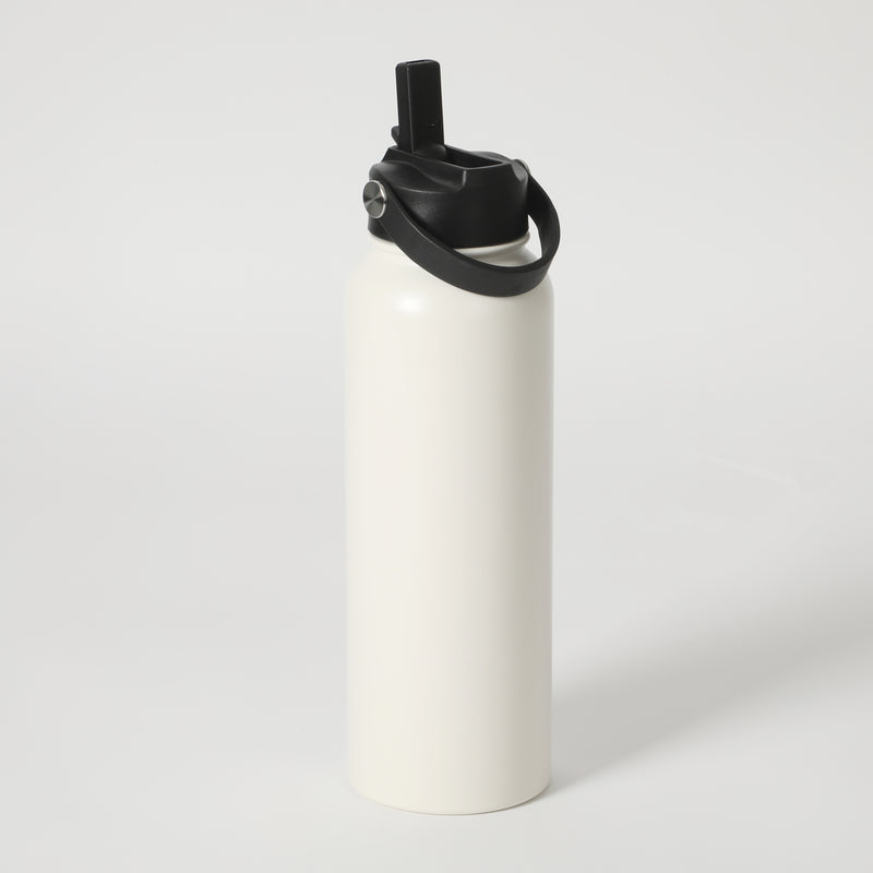 Gibson Home Marina 38oz Stainless Steel Thermal Bottle w/ Lid - Double Wall - Matte - Cream - Color Sleeve