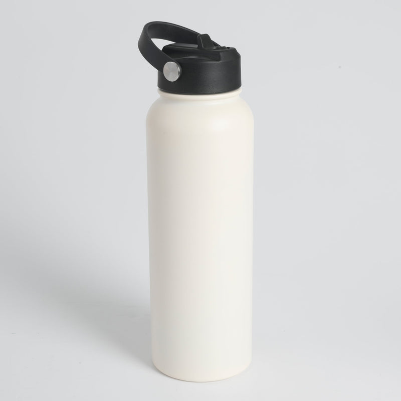 Gibson Home Marina 38oz Stainless Steel Thermal Bottle w/ Lid - Double Wall - Matte - Cream - Color Sleeve