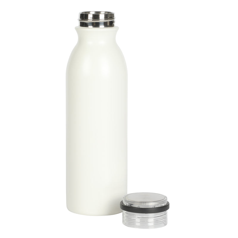Gibson Home Marina 20oz Stainless Steel Thermal Bottle w/ Lid - Double Wall - Matte - Cream - Color Sleeve