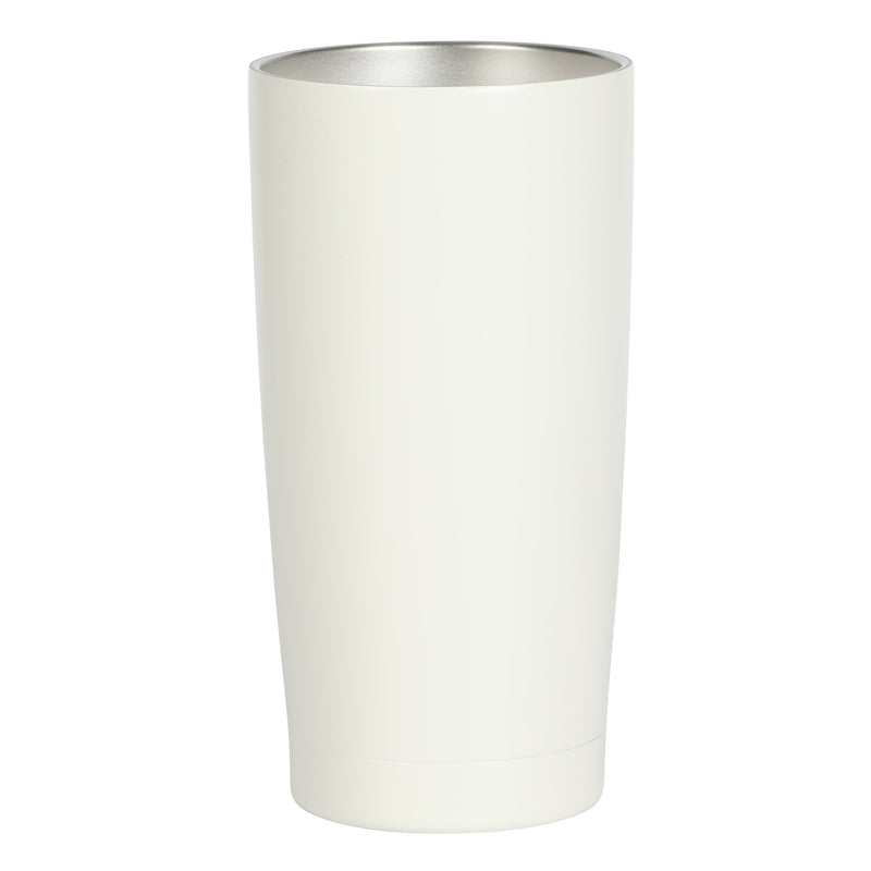 Gibson Home Marina 18 oz Stainless Steel Thermal Tumbler - Double Wall - Matte - Cream - Acrylic Lid - Color Sleeve