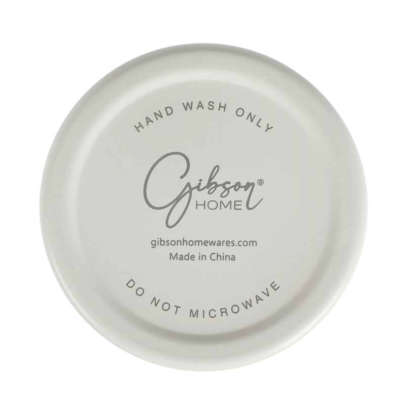 Gibson Home Marina 18 oz Stainless Steel Thermal Tumbler - Double Wall - Matte - Cream - Acrylic Lid - Color Sleeve