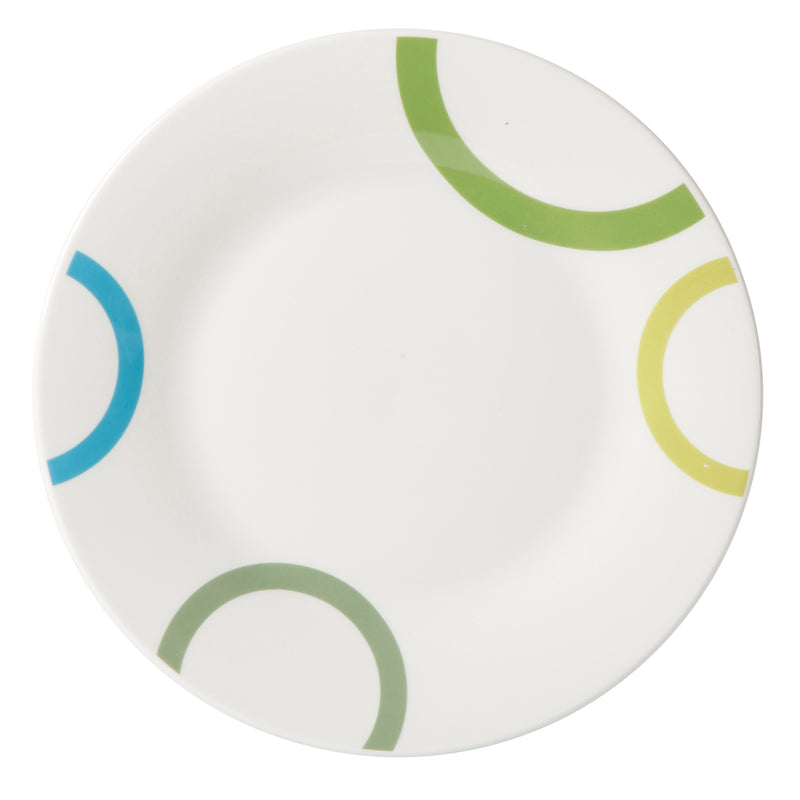 Gibson Home Green Loops 12pc Dinnerware Set -Decorated - Fine Ceramic - Gift Box