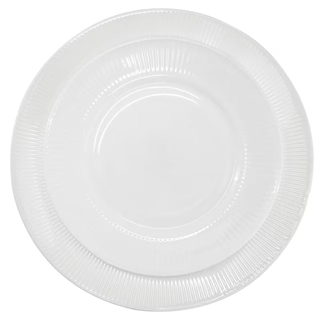 Gibson Home Swanton 12pc Opal Glass Dinnerware Set - White - Embossed - Gift Box