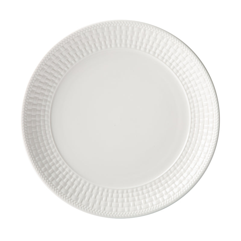 Martha Stewart Basket Weave 12pc Dinnerware Set - White - Embossed - Fine Ceramic - Gift Box