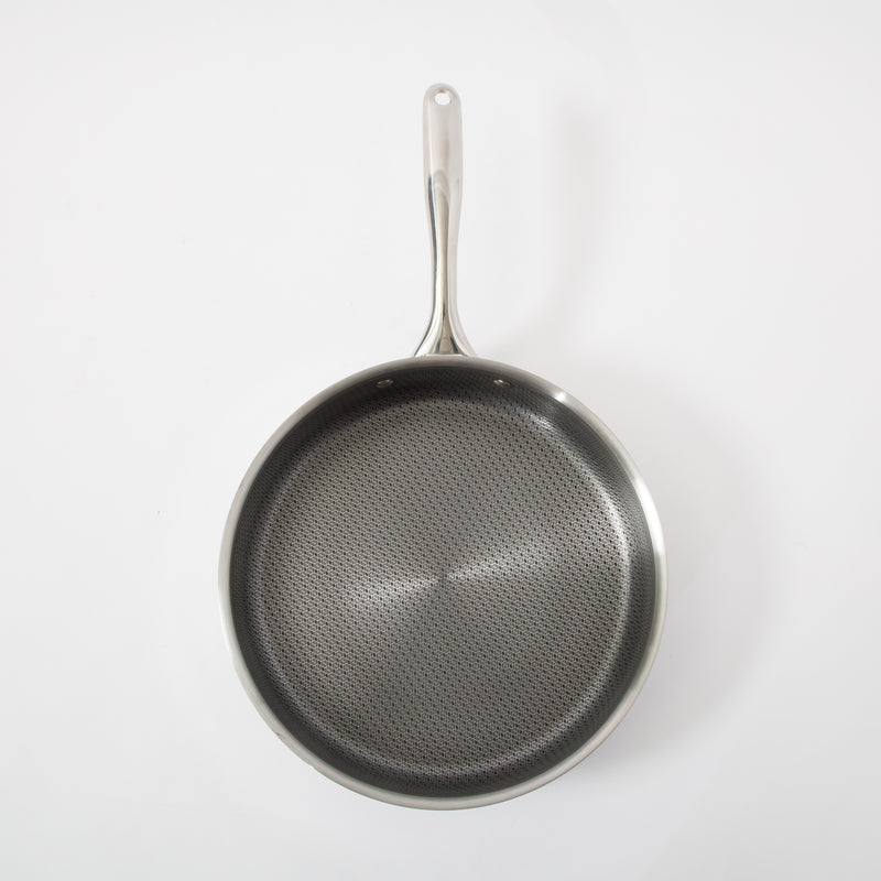 Oster Modessa 4.5qt Tri-Ply Stainless Steel Sauté Pan w/ Glass Lid - Etching Nonstick Interior - Long Handle - Color Sleeve