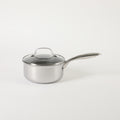 Oster Modessa 2.5qt Tri-Ply Stainless Steel Saucepan w/ Glass Lid - Etching Nonstick Interior - Long Handle - Color Sleeve