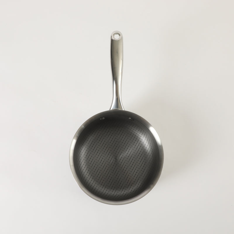 Oster Modessa 2.5qt Tri-Ply Stainless Steel Saucepan w/ Glass Lid - Etching Nonstick Interior - Long Handle - Color Sleeve