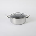 Oster Modessa 4.5qt Tri-Ply Stainless Steel Dutch Oven w/ Glass Lid - Etching Nonstick Interior - Long Handle - Color Sleeve