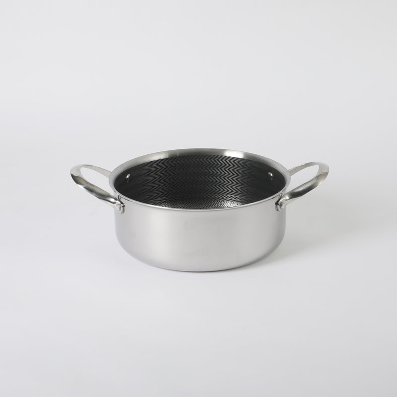 Oster Modessa 4.5qt Tri-Ply Stainless Steel Dutch Oven w/ Glass Lid - Etching Nonstick Interior - Long Handle - Color Sleeve