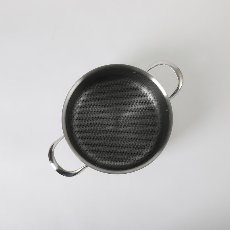 Oster Modessa 4.5qt Tri-Ply Stainless Steel Dutch Oven w/ Glass Lid - Etching Nonstick Interior - Long Handle - Color Sleeve