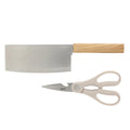 Oster Huntingfield 2pc Stainless Steel Cutlery Set - PP w/ Olive Wood Look - Clampack