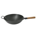 Gibson Home Welton 13.5" Carbon Steel Wok - Black - Wood Handle - Color Sleeve