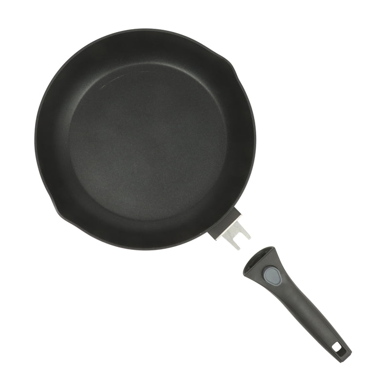 Oster Smarthandle Advance 3pc Forged Aluminum 11" & 9" FryingPan Setw/ Detachable Handle - Matte Black - Non-Stick Interior- Induction Base - Bakelite Handle - Gift Box (Open Window)