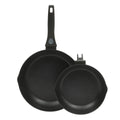 Oster Smarthandle Advance 3pc Forged Aluminum 11" & 9" FryingPan Setw/ Detachable Handle - Matte Black - Non-Stick Interior- Induction Base - Bakelite Handle - Gift Box (Open Window)