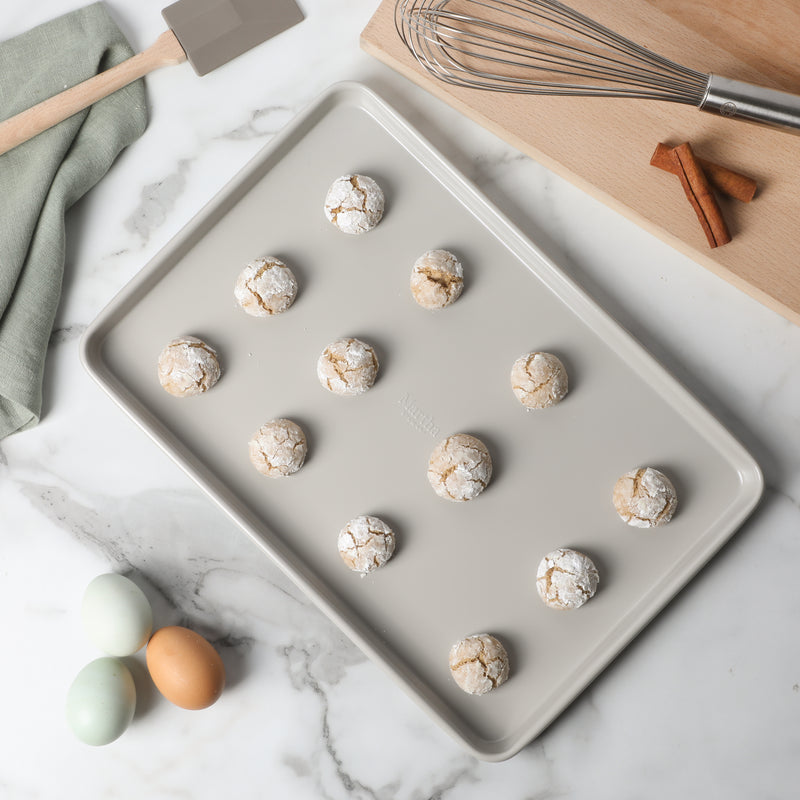Martha Stewart Gallen 15" x 10" Carbon Steel Cookie Sheet - Cool Grey - Nonstick Interior - Color Label