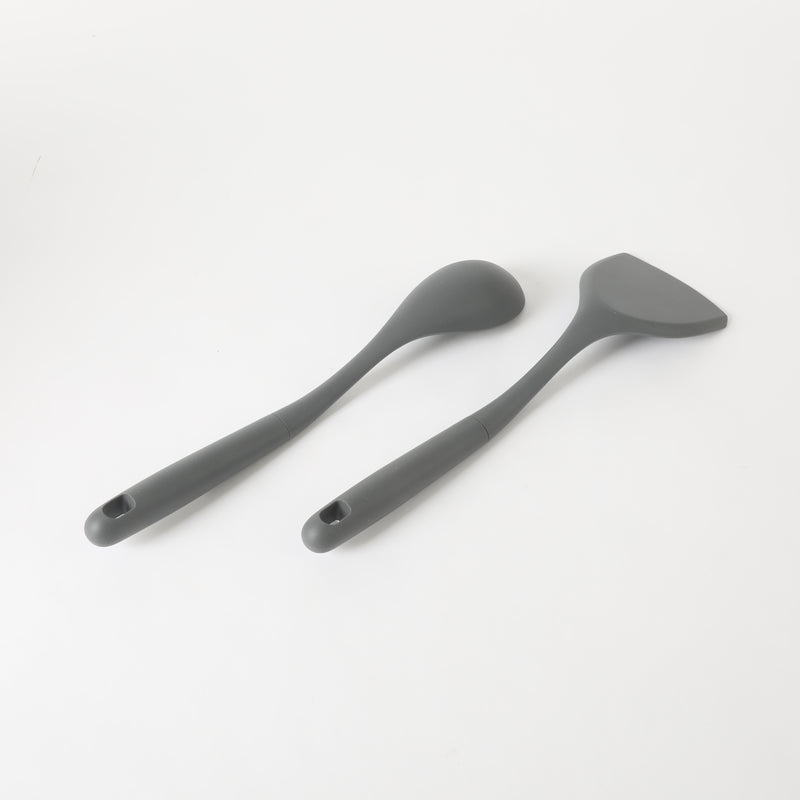 Oster Ridgecrest 2pc 14" Turner & Spoon - Grey - Silicone / Nylon - Tie Card