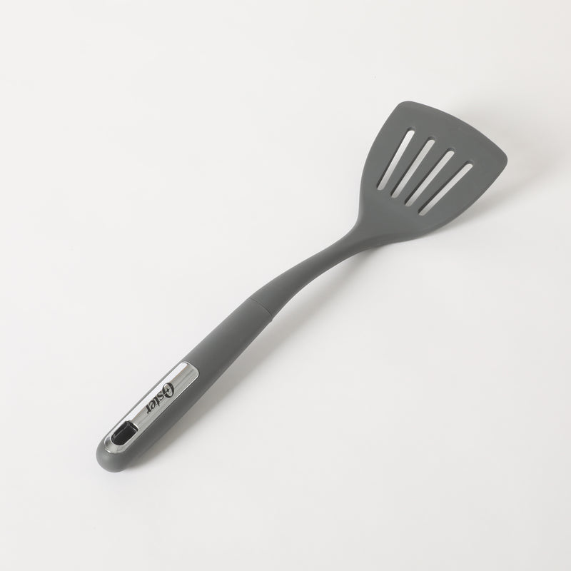 Oster Ridgecrest 2pc 14" Slotted Turner & Slotted Spoon - Grey - Silicone / Nylon - Tie Card
