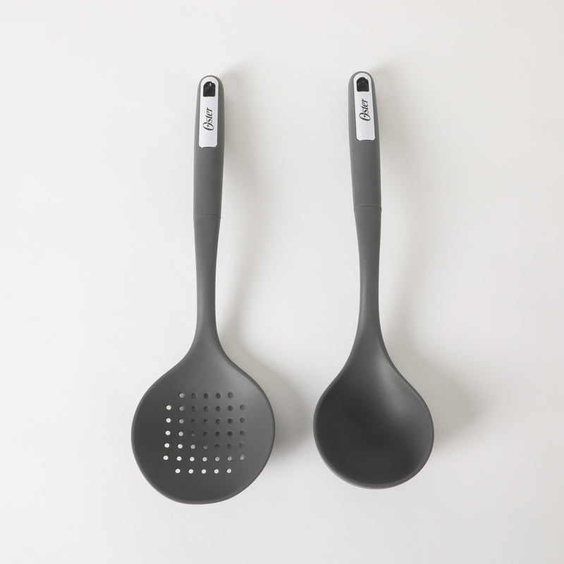 Oster Ridgecrest 2pc 14" Skimmer & Ladle - Silicone / Nylon - Tie Card