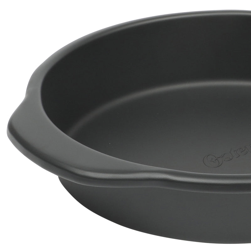 Oster Teston 9" Carbon Steel Cake Pan - Matte Black - Round - Color Label