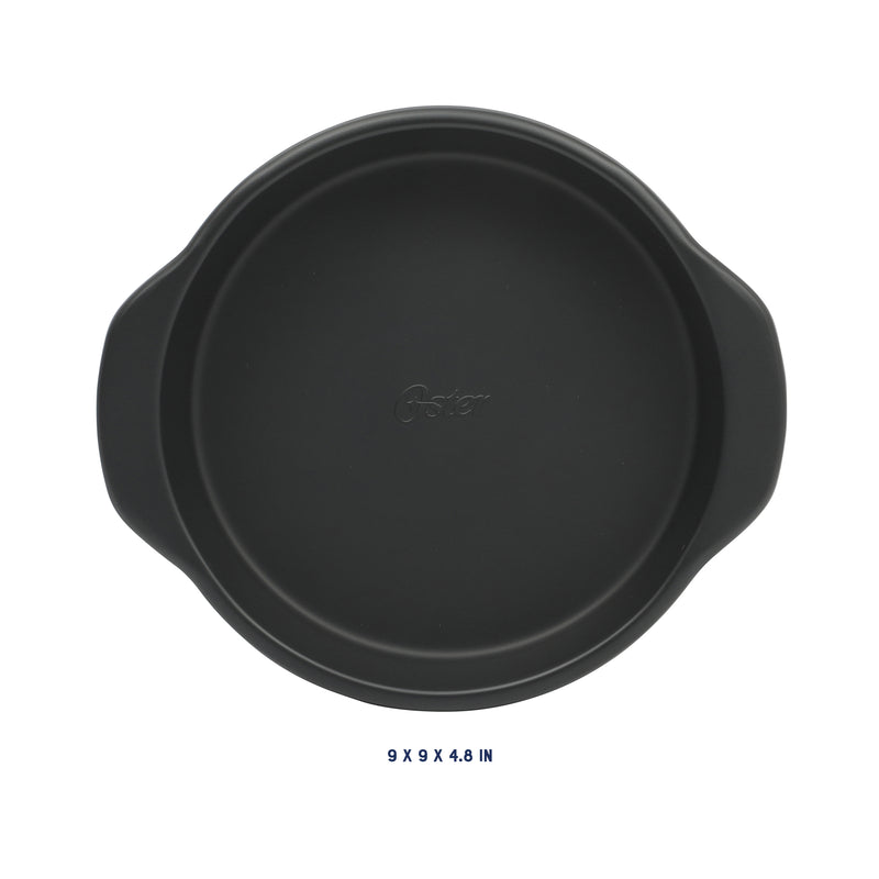 Oster Teston 9" Carbon Steel Cake Pan - Matte Black - Round - Color Label