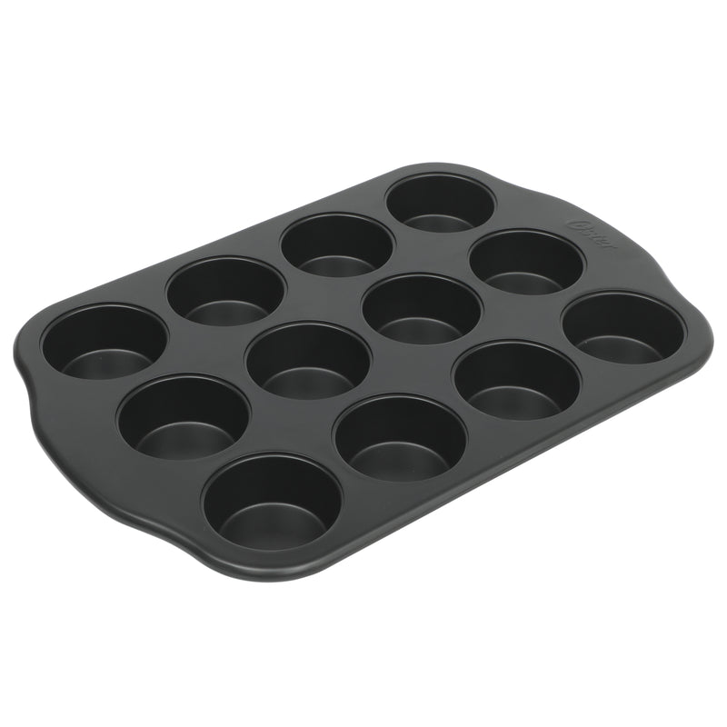 Oster Teston 12 Cup Carbon Steel Muffin Pan - Matte Black - Color Label