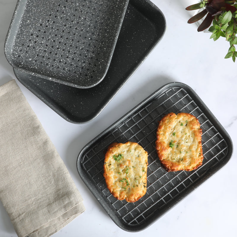 Oster Greystone 4pc Carbon Steel Toast Oven Bake Set - Gift Box