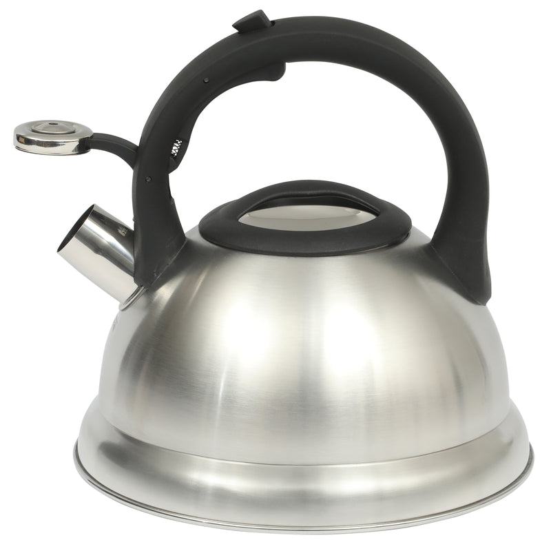 Mr. Coffee Hartbay 2.4qt Stainless Steel Tea Kettle - Silver - Nylon Handle & Knob - Gift Box w/ Hang Tag