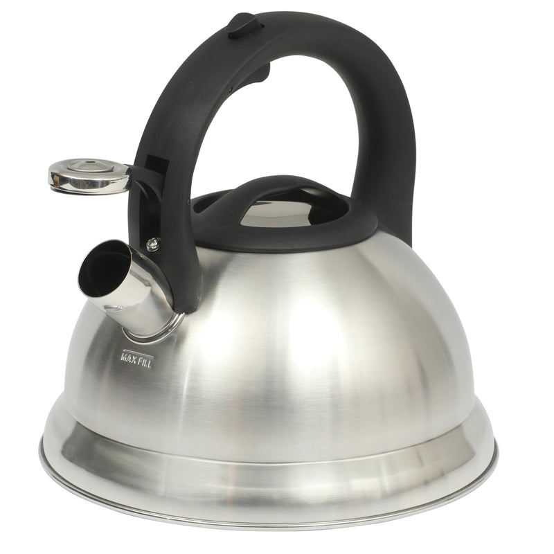 Mr. Coffee Hartbay 2.4qt Stainless Steel Tea Kettle - Silver - Nylon Handle & Knob - Gift Box w/ Hang Tag
