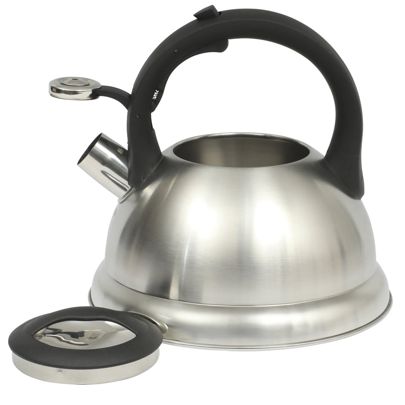 Mr. Coffee Hartbay 2.4qt Stainless Steel Tea Kettle - Silver - Nylon Handle & Knob - Gift Box w/ Hang Tag