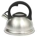 Hervidor de té de acero inoxidable Mr. Coffee Hartbay de 2.4 qt - Plateado - Mango y perilla de nailon - Caja de regalo con etiqueta colgante