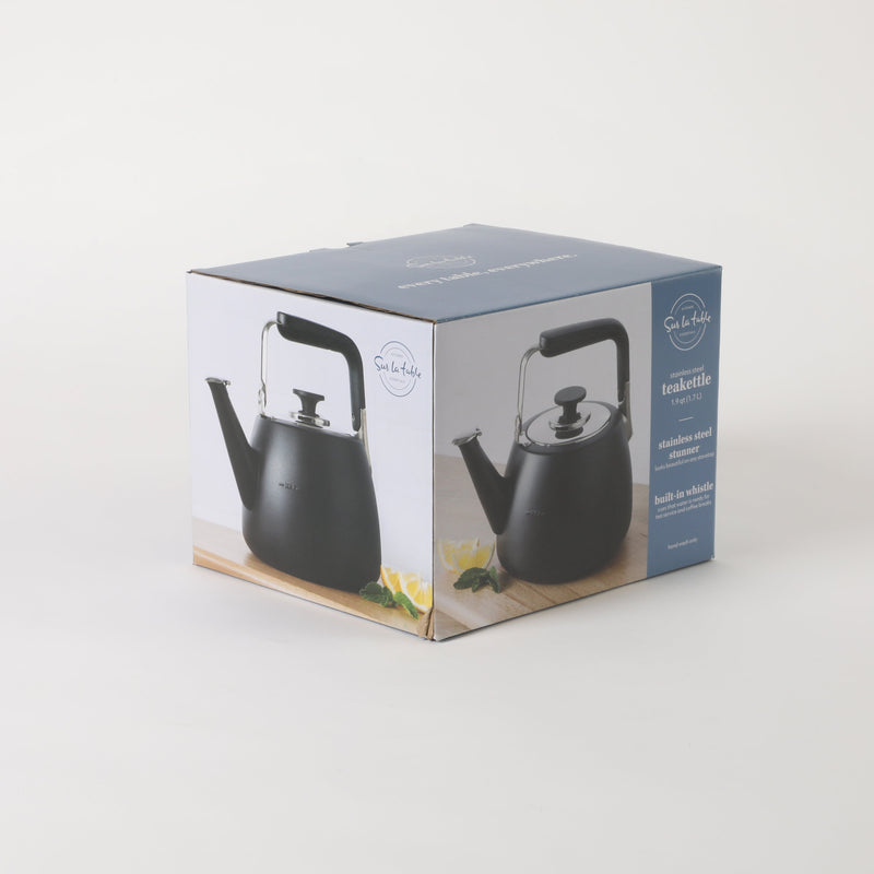 Sur la Table Kitchen Essentials Specialtea 1.9qt Stainless Steel Teakettle - Bakelite Handle & Knob - Gift Box