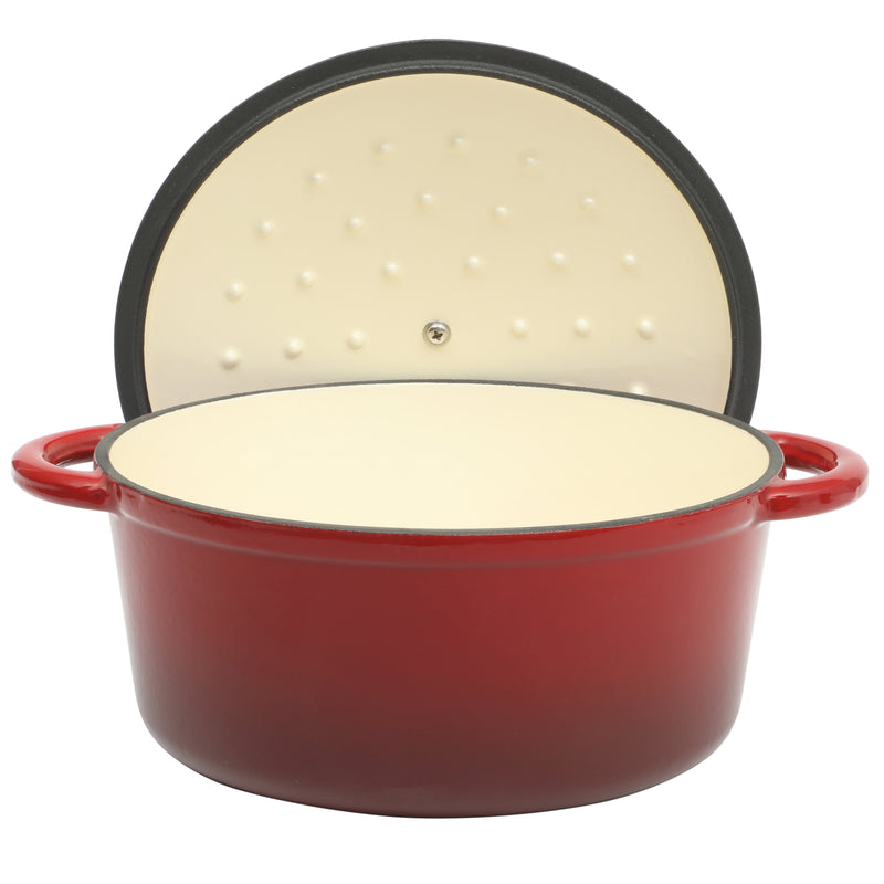 Gibson Home Addlestone 5qt Enamel Cast Iron Dutch Oven w/ Lid - Red - Round - Color Sleeve w/ Remailer