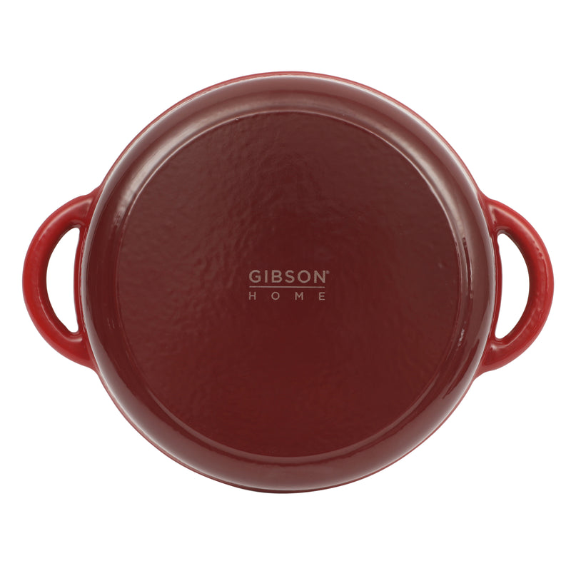 Gibson Home Addlestone 5qt Enamel Cast Iron Dutch Oven w/ Lid - Red - Round - Color Sleeve w/ Remailer