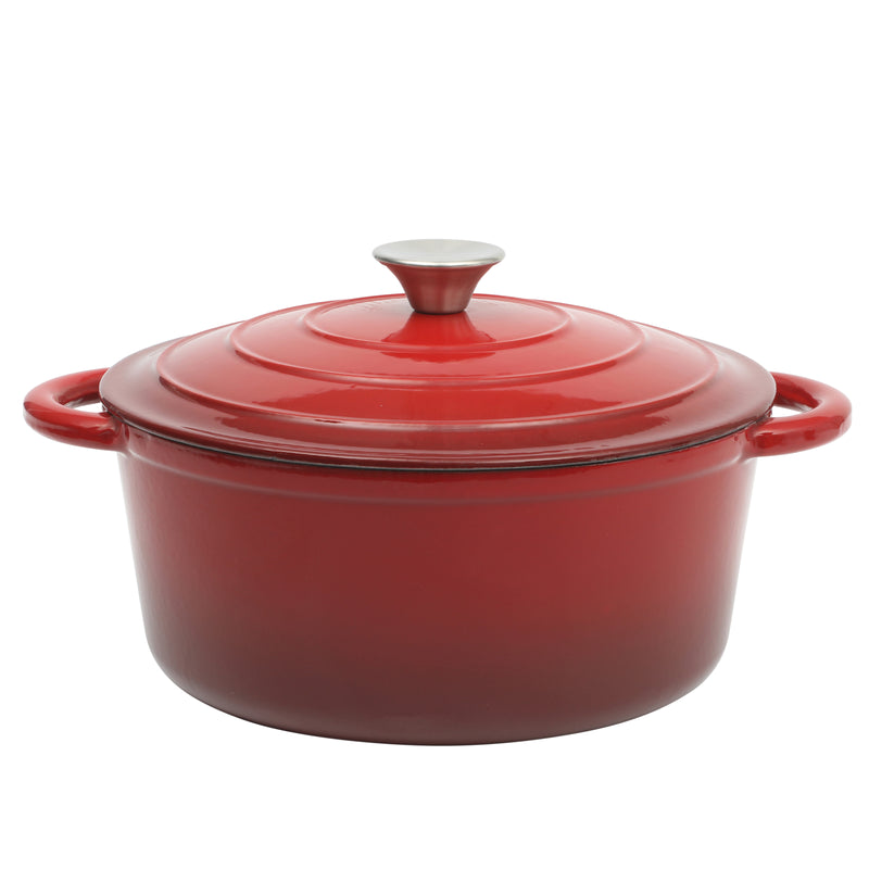 Gibson Home Addlestone 5qt Enamel Cast Iron Dutch Oven w/ Lid - Red - Round - Color Sleeve w/ Remailer