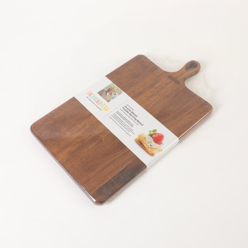 Martha Stewart Everyday Westhaven 18" x 10.3" x 0.8" Oiled Acacia Wood Cutting Board w/ Hole Hanger - Color Sleeve