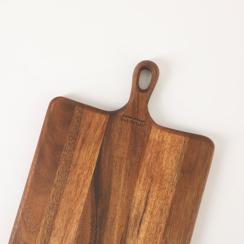 Martha Stewart Everyday Westhaven 18" x 10.3" x 0.8" Oiled Acacia Wood Cutting Board w/ Hole Hanger - Color Sleeve