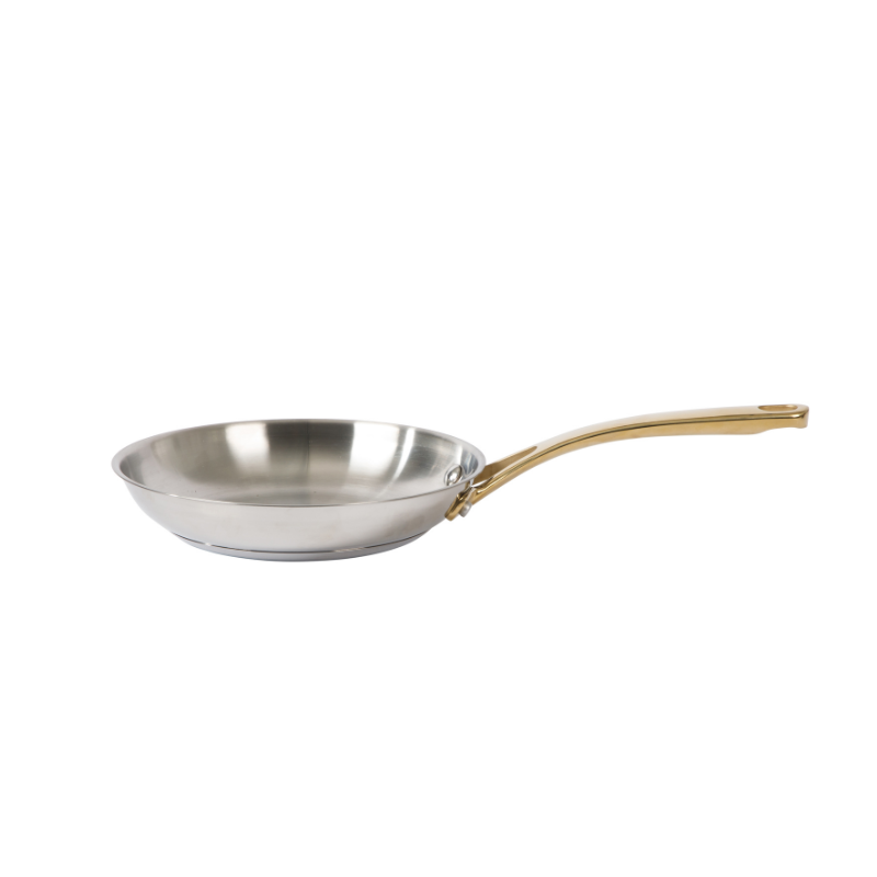 Martha Stewart Castelle 10pc Stainless Steel Cookware Set - Gold Stainless Steel Handles - Impact Bonded Base - Gift Box w/ Remailer