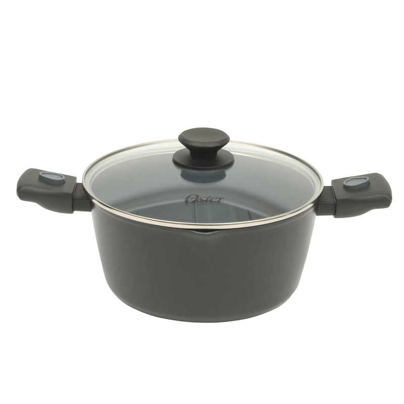 Oster Smarthandle Advance 13pc Forged Aluminum Cookware Combo Set - Ceramic Non-Stick Interior - Induction Base - Detachable Bakelite Handle - Gift Box