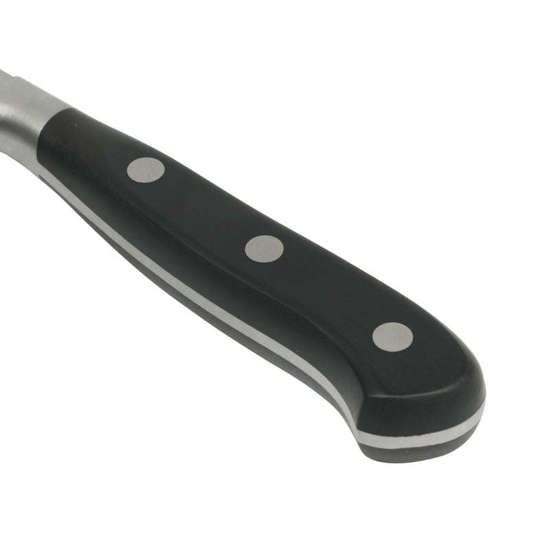Martha Stewart Carverton 10" Stainless Steel Hollow Edge Slicer - Black - Traditional Shape - ABS Forged Handle - Gift Box w/ Remailer