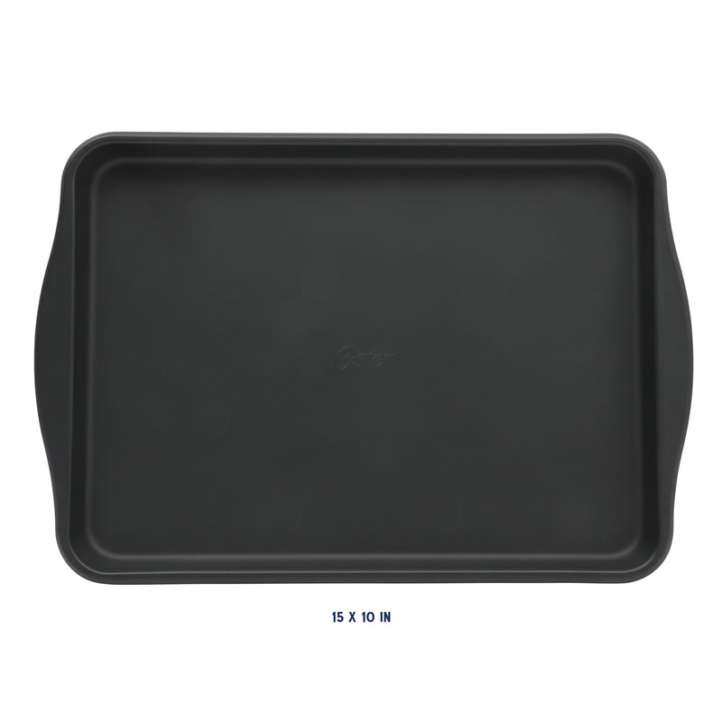 Oster Teston 15" X 10" Carbon Steel Cookie Sheet - Matte Black - Color Label